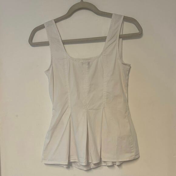 J.Crew Sleeveless Button Up Peplum Top In White Size 00 - Picture 6 of 7